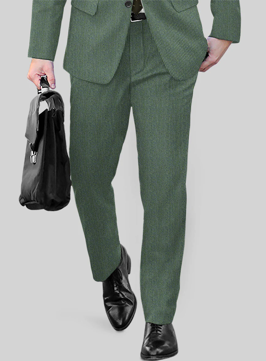 Regal Corded Green Stripe Tweed Suit - Image 5