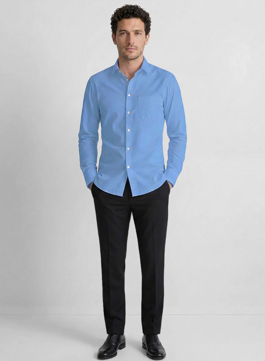 Regal Sapphire Cotton Shirt - Image 4