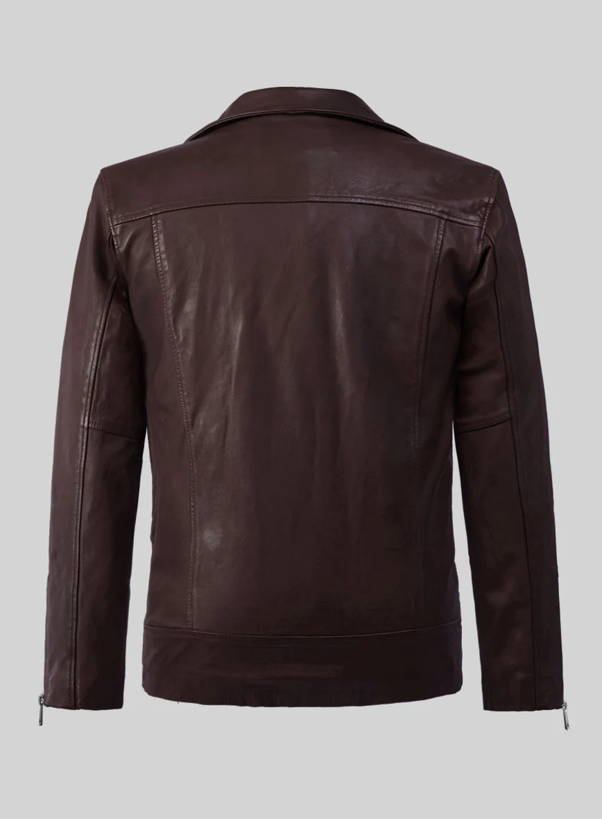 Resolute Burgundy Biker Leather Jacket - Image 4