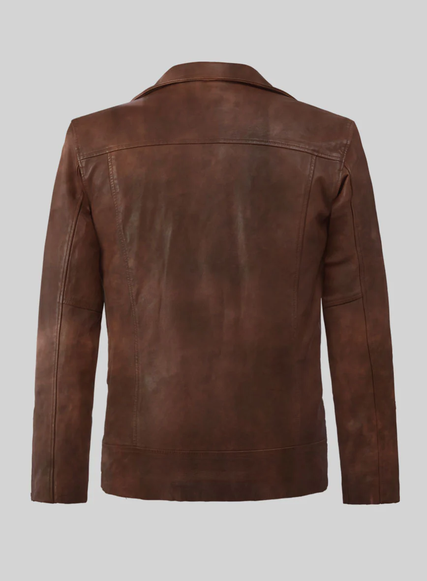 Resolute Spanish Brown Biker Leather Jacket - Image 4