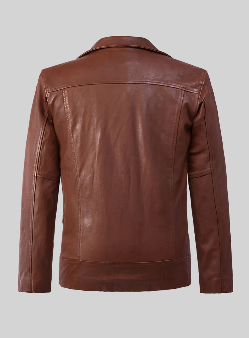 Resolute Tan Biker Leather Jacket - Image 4