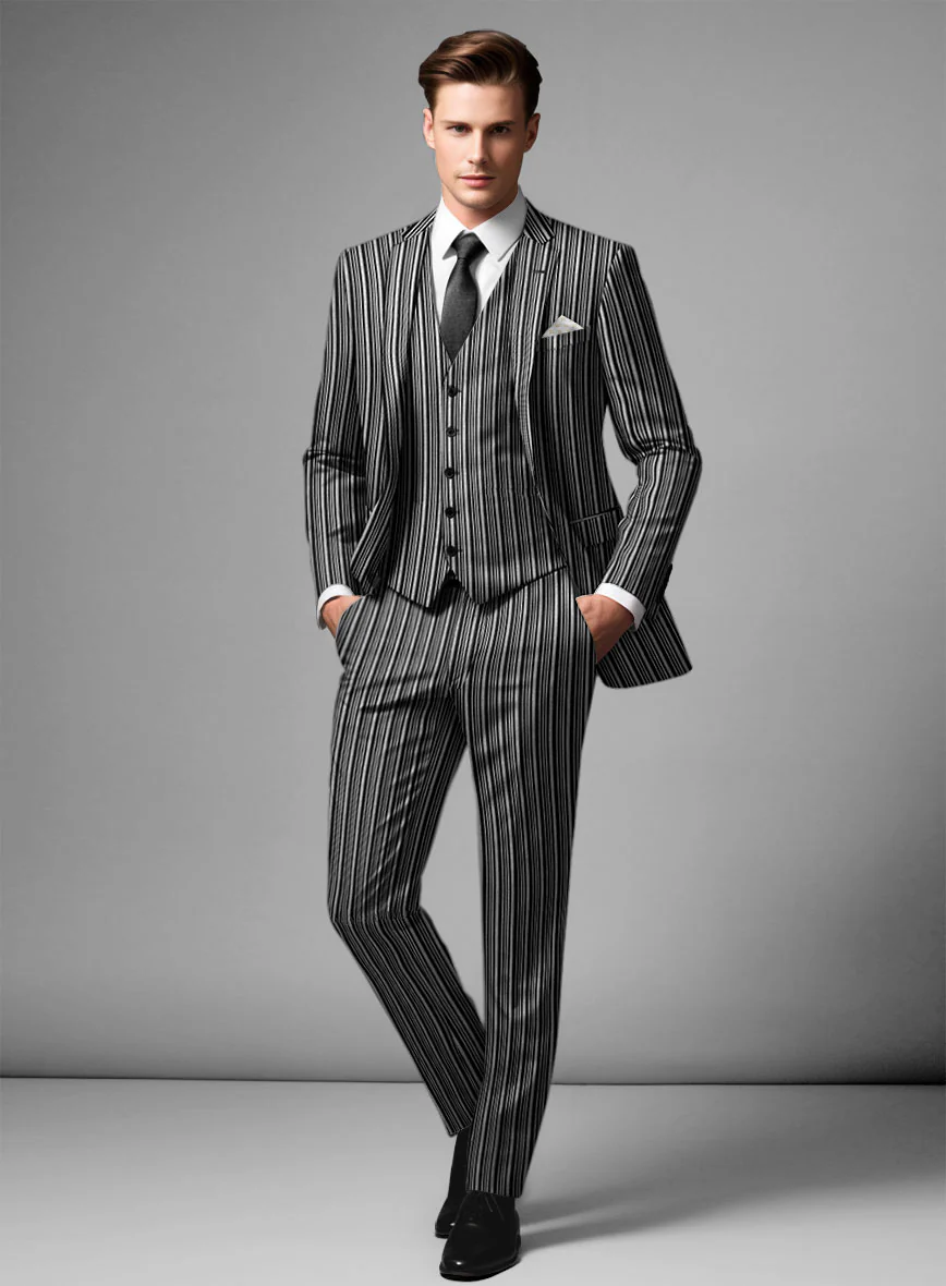 Retro Reel Black Stripe Suit - Image 2