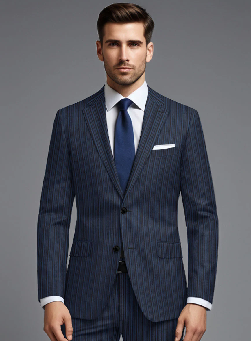Retro Reel Blue Stripe Jacket - Image 2