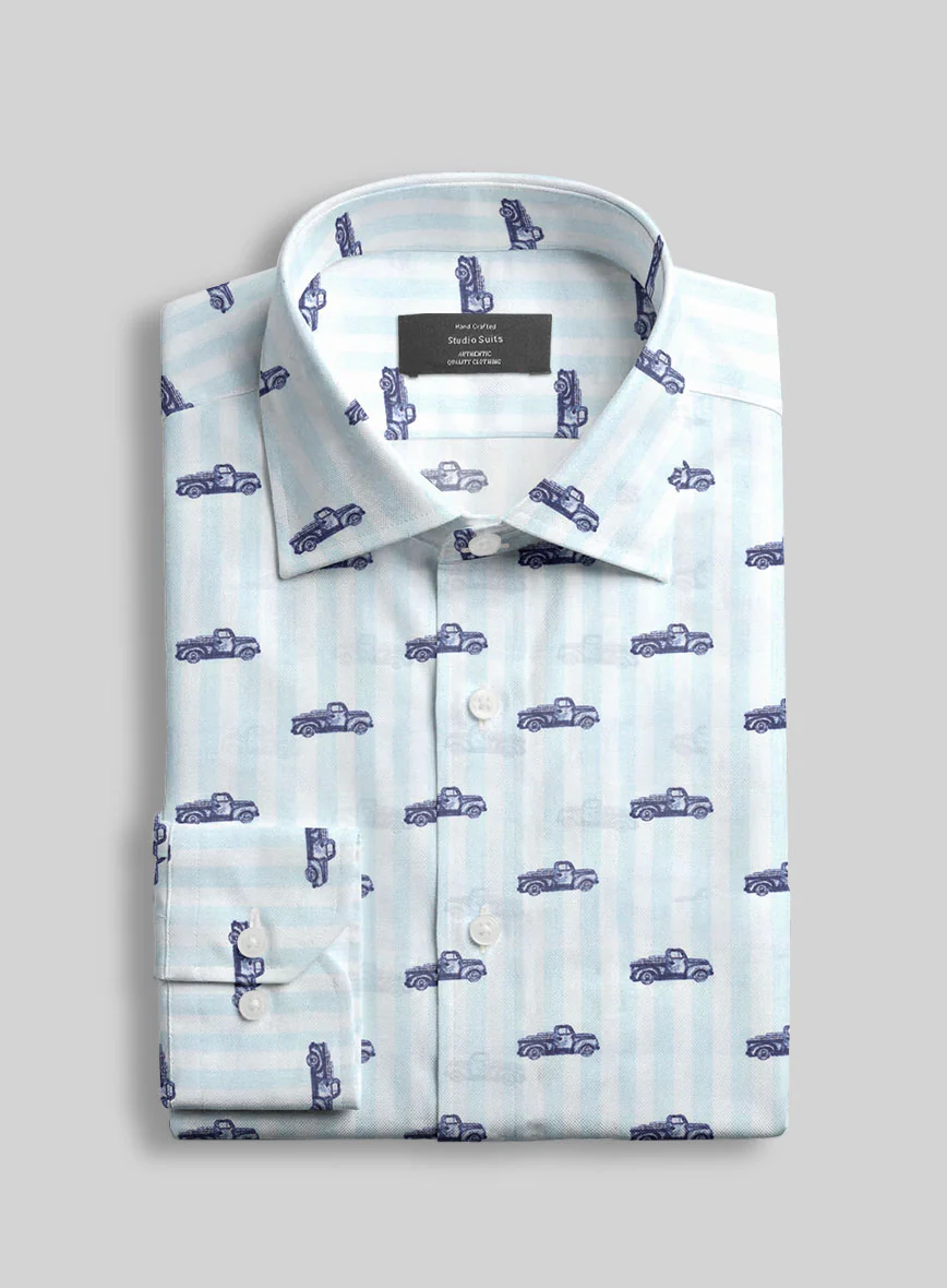 Retro Wheels Feather Cotton Shirt - Image 2