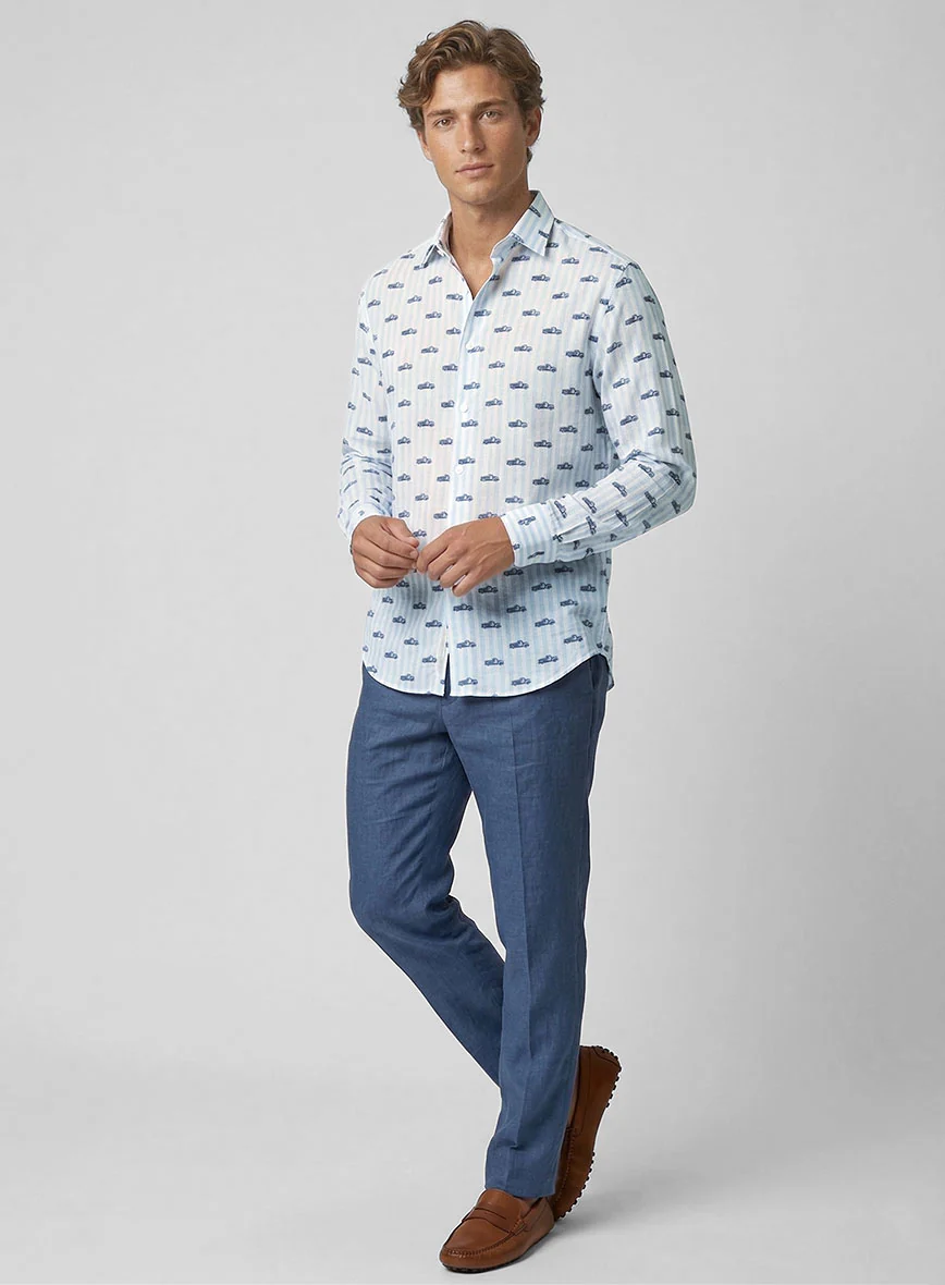 Retro Wheels Feather Cotton Shirt - Image 4