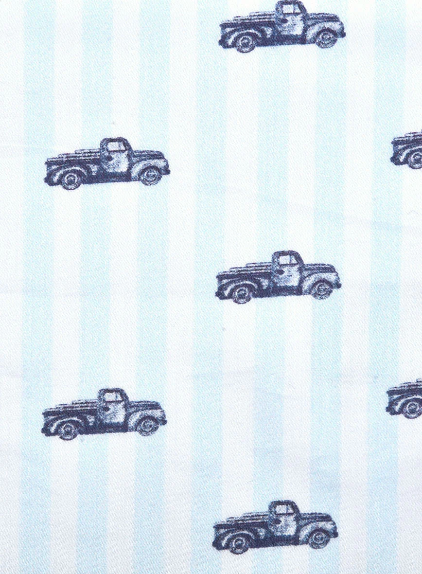 Retro Wheels Feather Cotton Shirt - Image 5