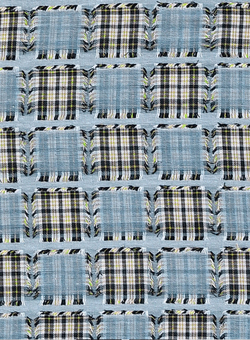 Ridge Blue Check Patchwork Cotton Shirt - Image 4
