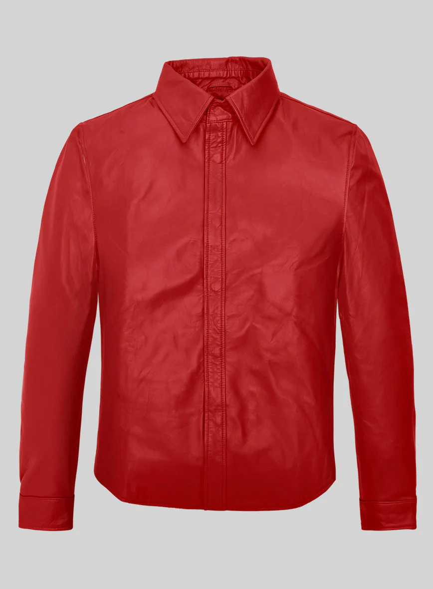 Rogue Red Leather Shirt - Image 3