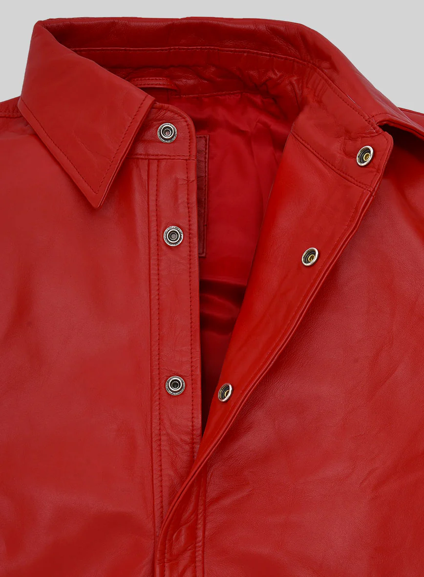 Rogue Red Leather Shirt - Image 6