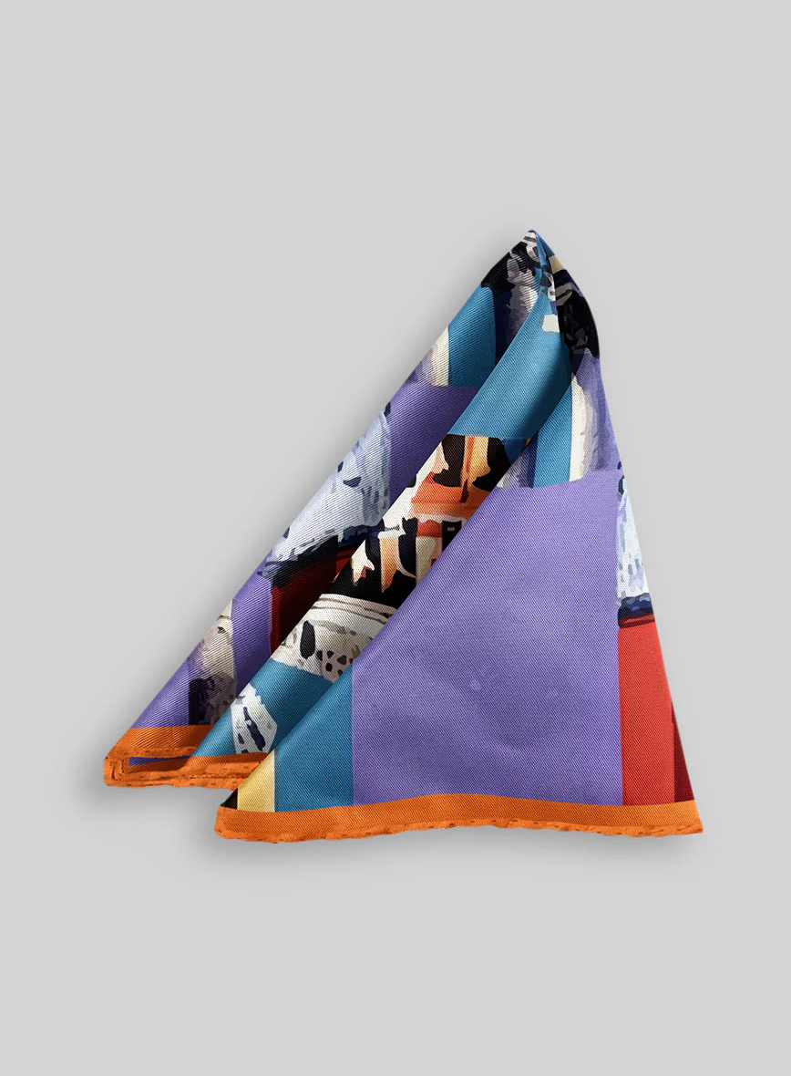 Roma Blueprint Silk Pocket Square - Image 2