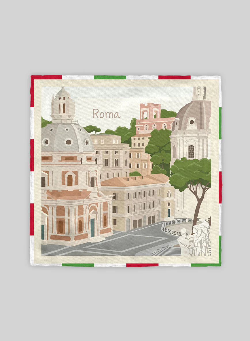 Roma Classica Silk Pocket Square - Image 3