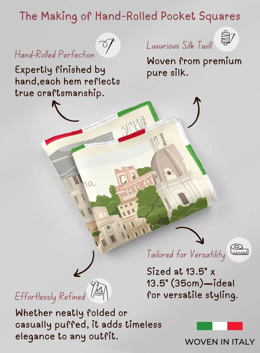 Roma Classica Silk Pocket Square - Image 5