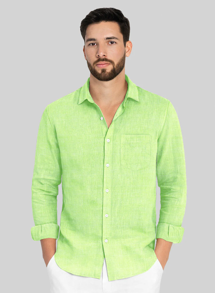 Roman Fume Green Linen Shirt - Image 2