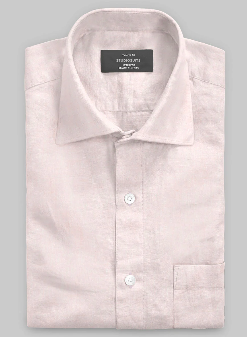 Roman Light Pink Linen Shirt - Image 2