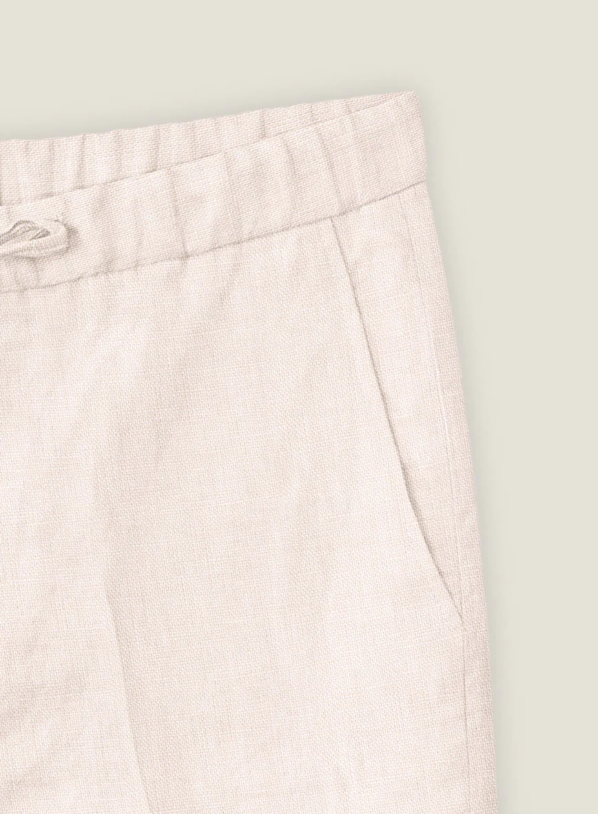 Roman Light Pink Linen Shorts - Image 2