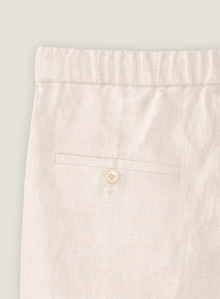 Roman Light Pink Linen Shorts - Image 3