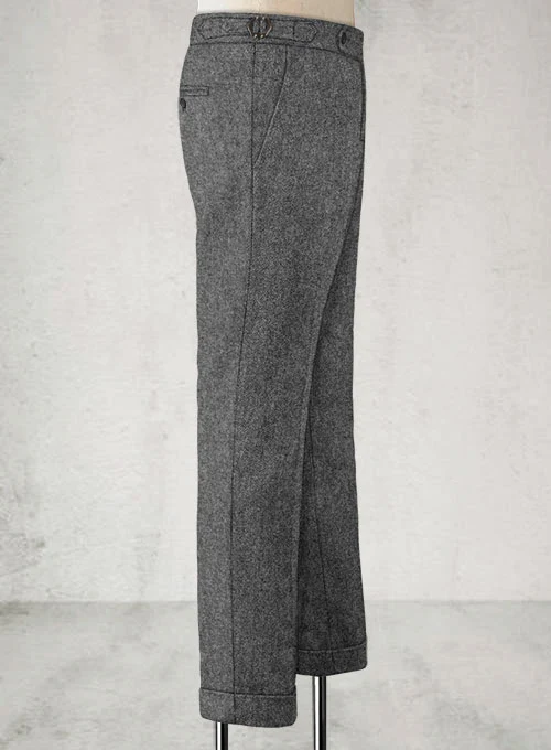 Rope Weave Gray Highland Tweed Trousers - Image 8