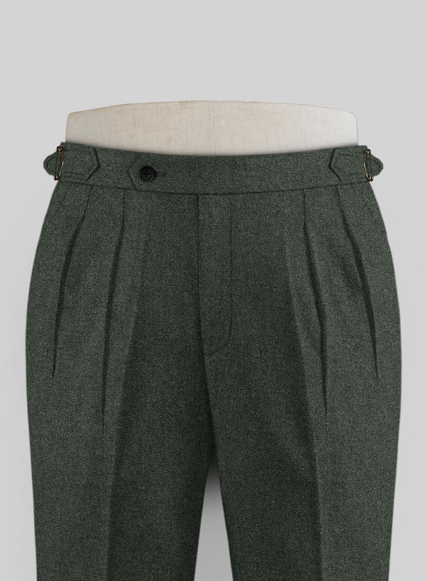 Rope Weave Green Highland Tweed Trousers - Image 2