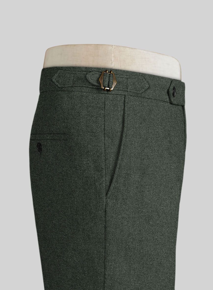 Rope Weave Green Highland Tweed Trousers - Image 3