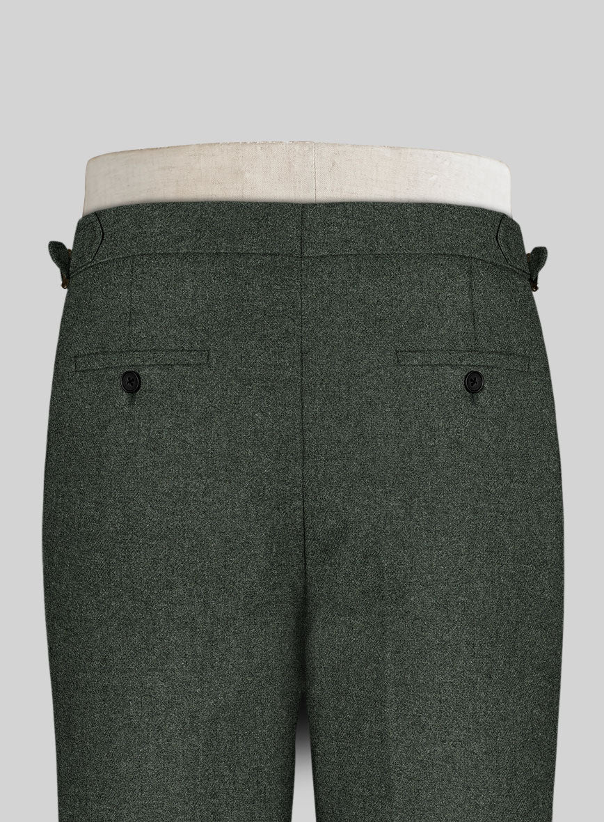 Rope Weave Green Highland Tweed Trousers - Image 4