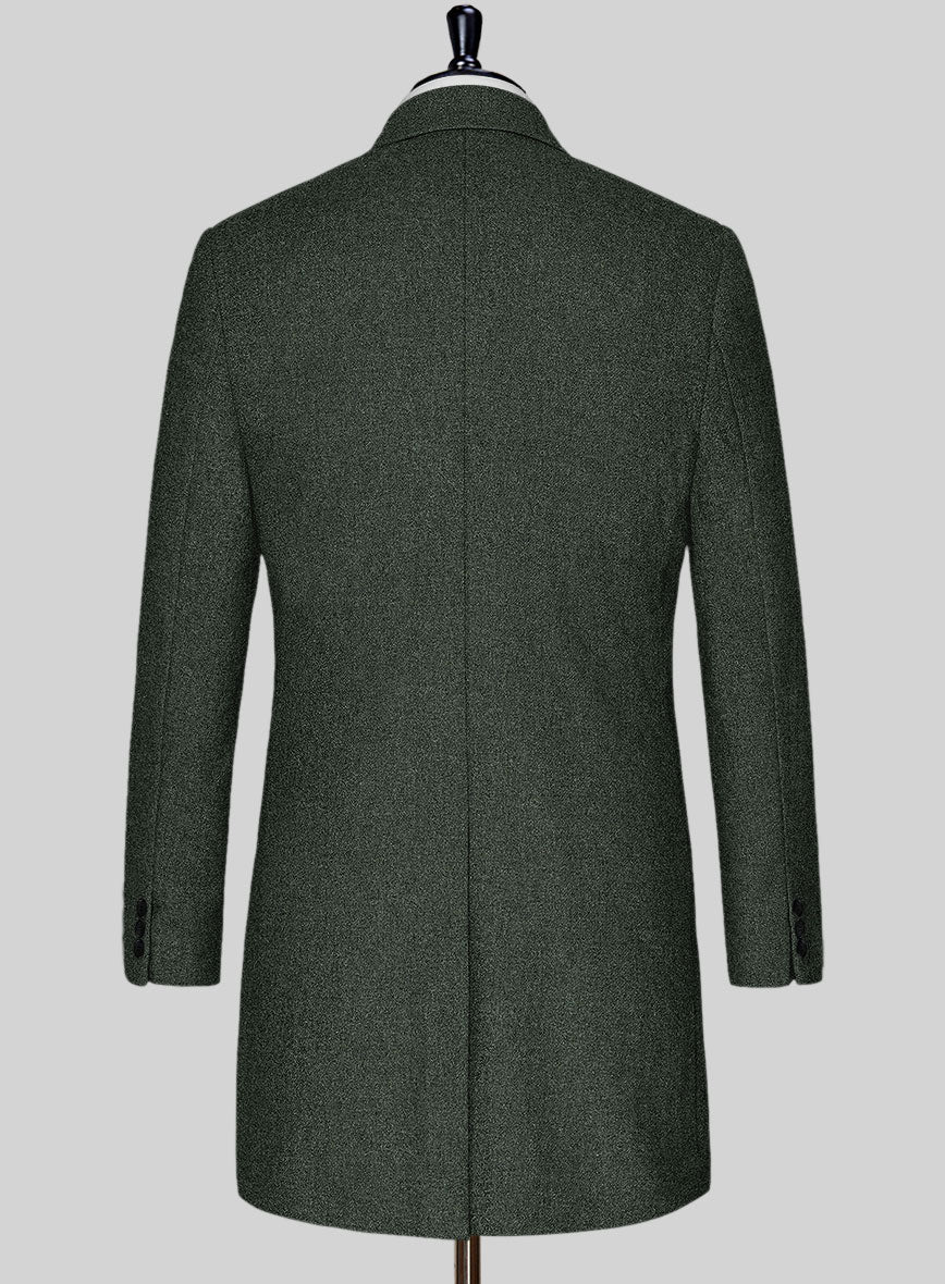 Rope Weave Green Tweed Overcoat - Image 3