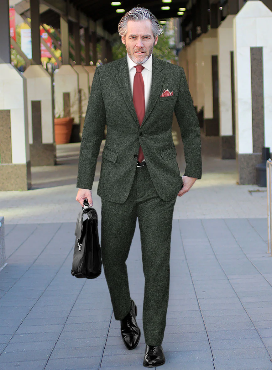 Rope Weave Green Tweed Suit - Image 2