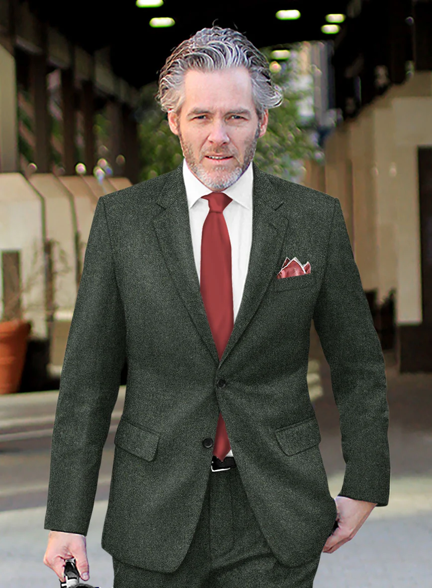 Rope Weave Green Tweed Suit - Image 5