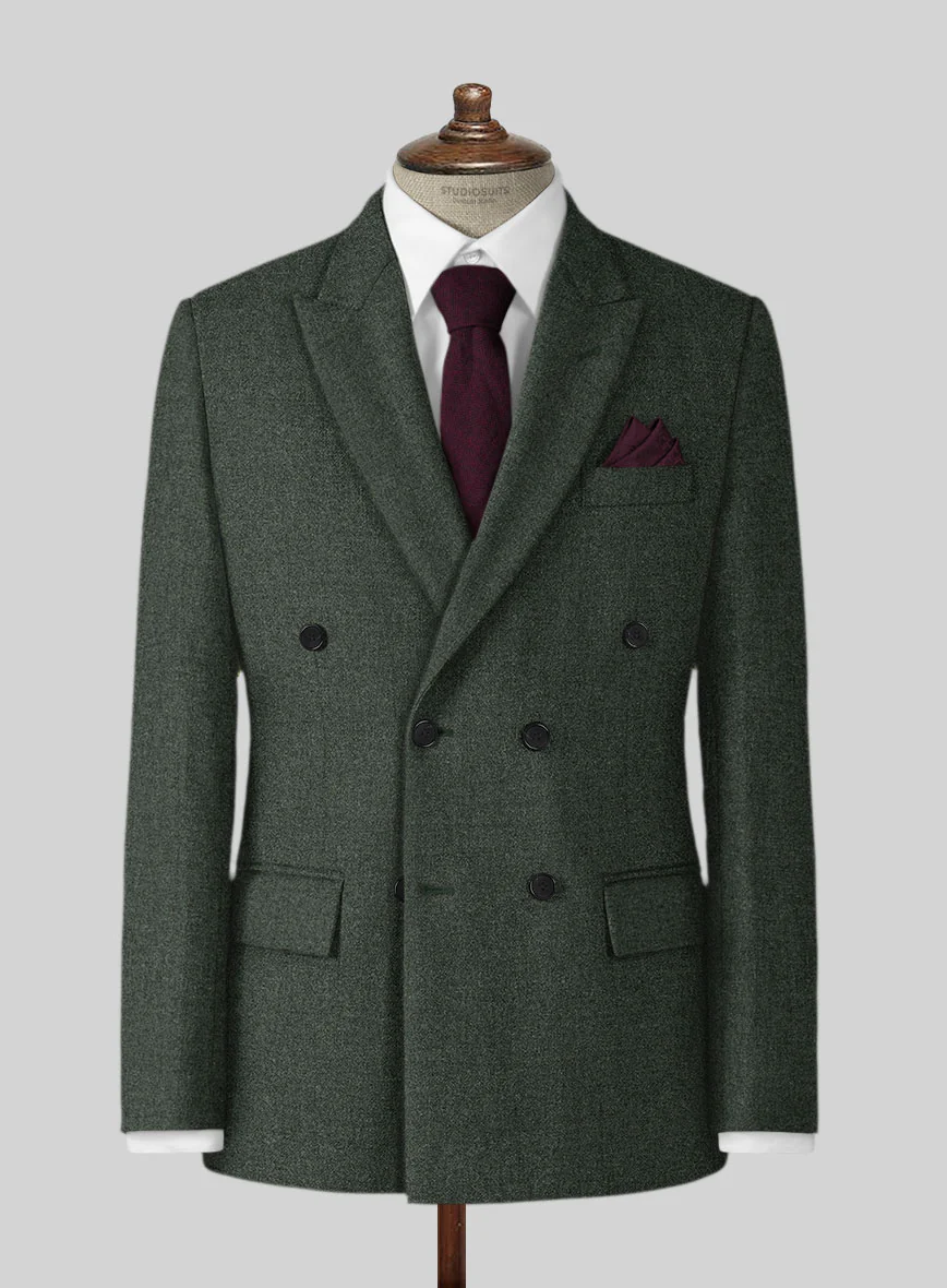 Rope Weave Green Tweed Double Breasted Suit - Image 2