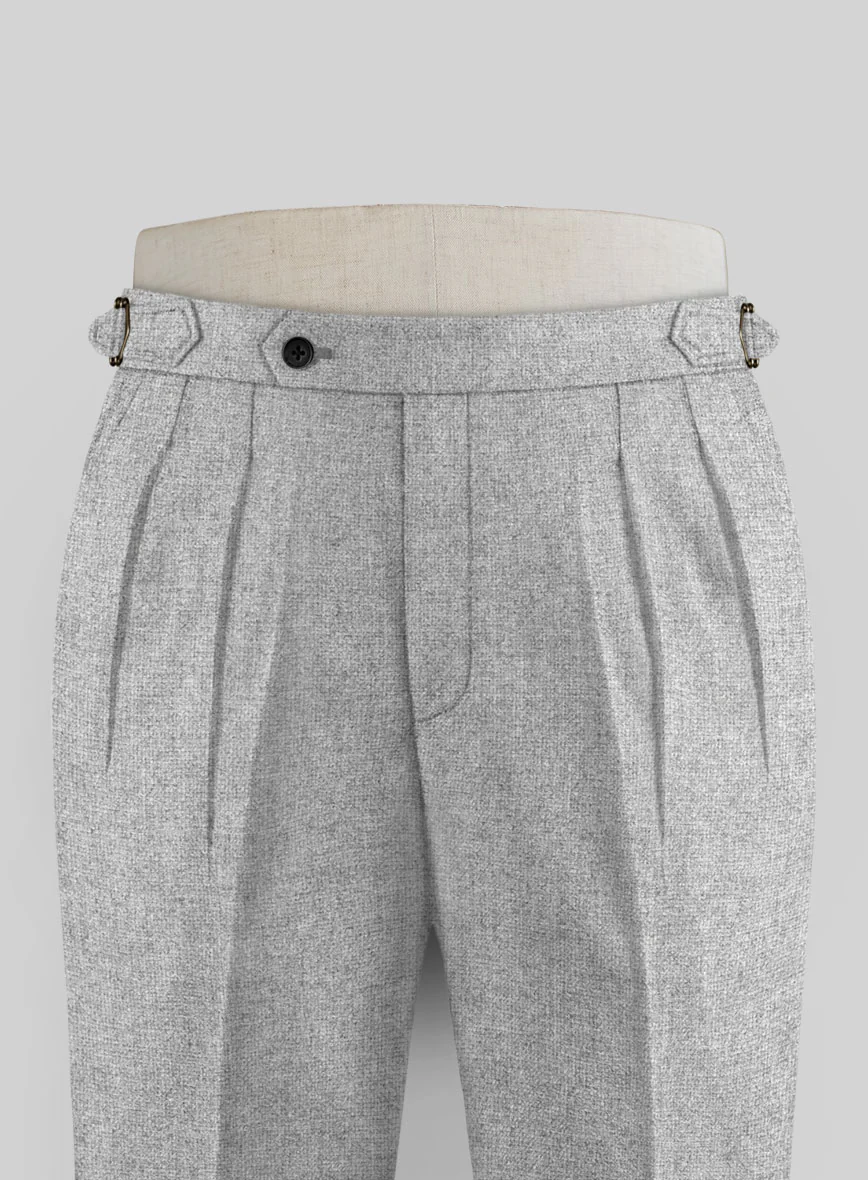 Rope Weave Light Gray Highland Tweed Trousers - Image 2