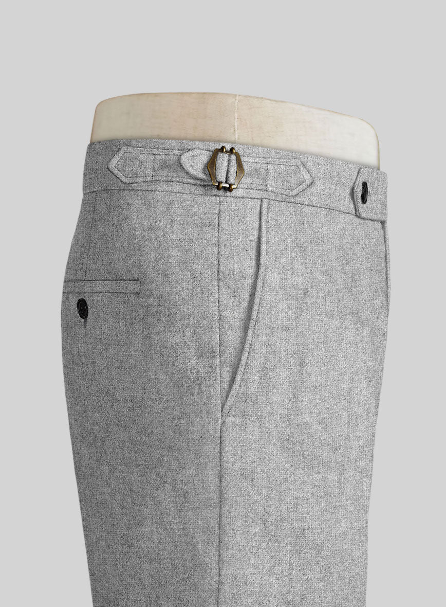 Rope Weave Light Gray Highland Tweed Trousers - Image 3