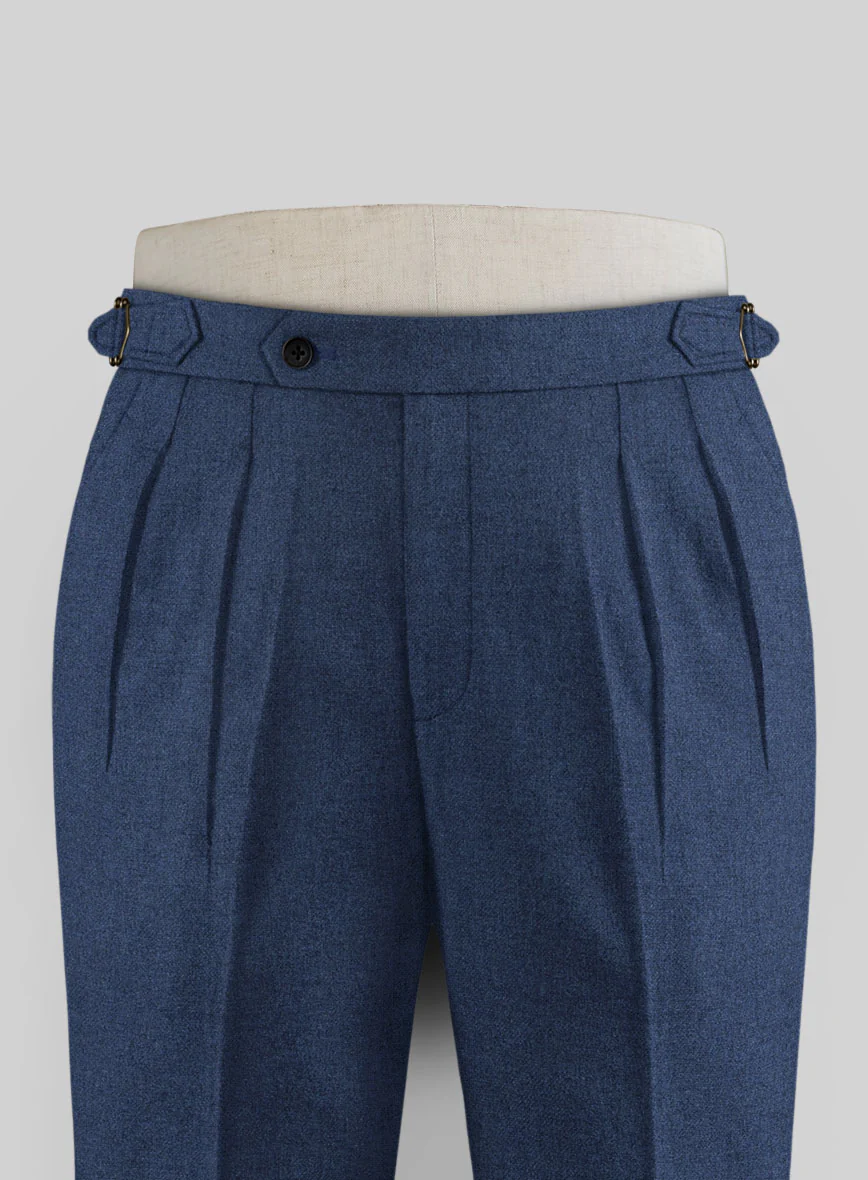 Rope Weave Persian Blue Highland Tweed Trousers - Image 2