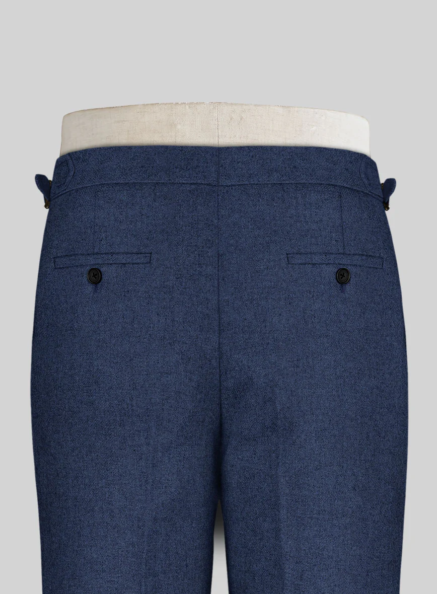 Rope Weave Persian Blue Highland Tweed Trousers - Image 4