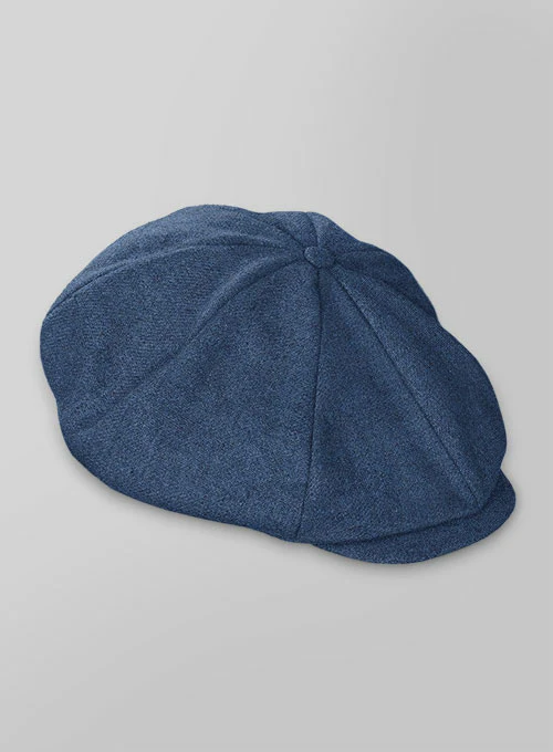 Rope Weave Persian Blue Tweed Newsboy Cap - Image 2