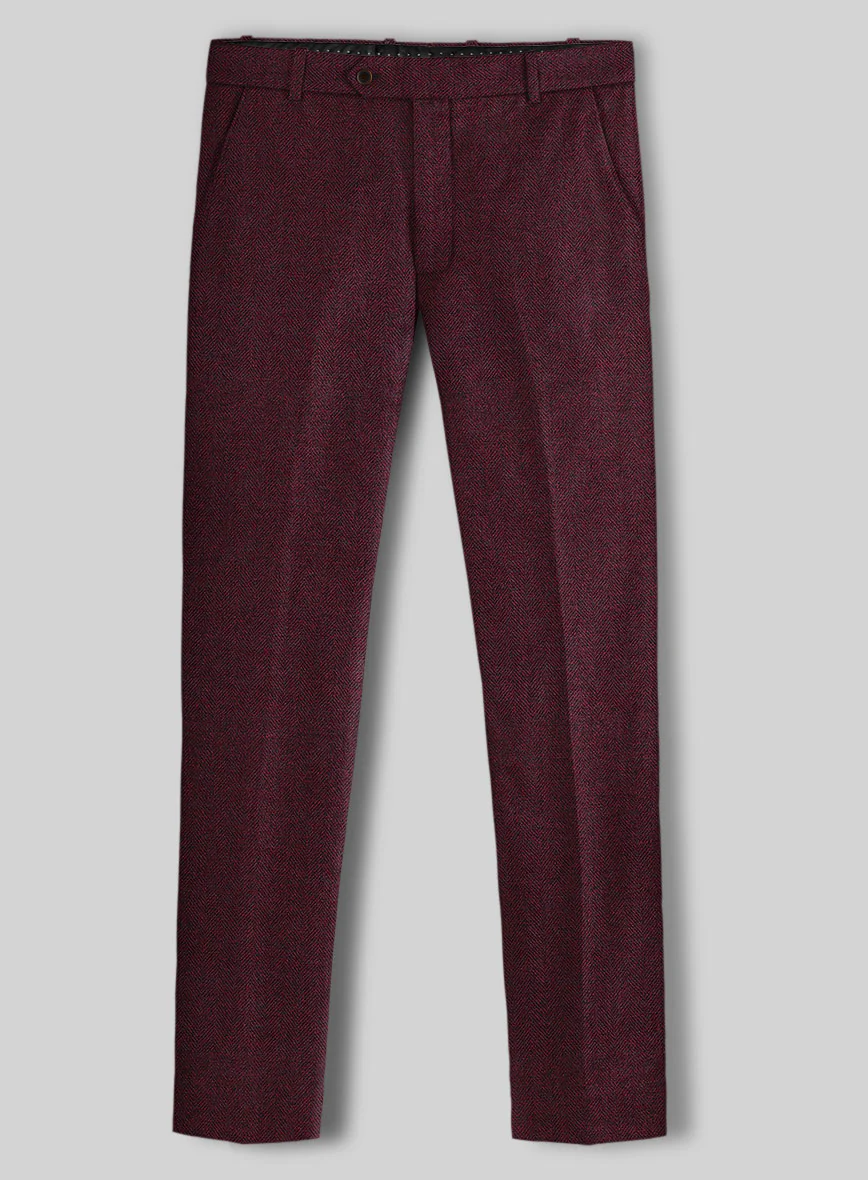Rose Wine Herringbone Tweed Suit - Image 5