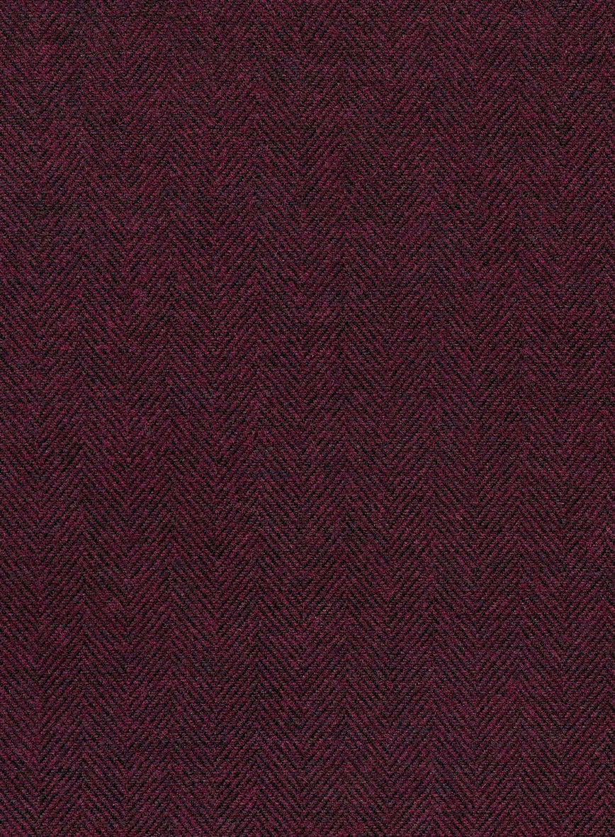 Rose Wine Herringbone Tweed Suit - Image 6