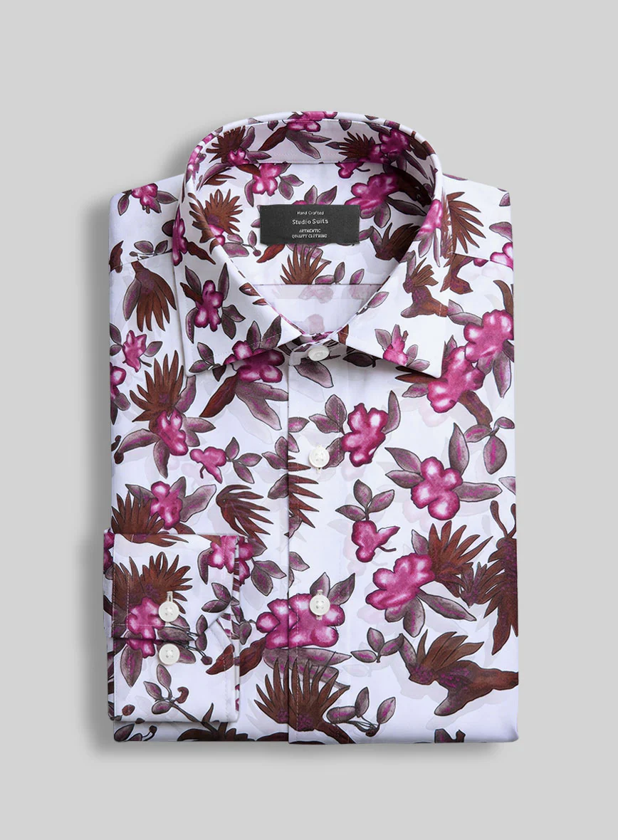 Rosewood Bloom Feather Cotton Shirt - Image 2