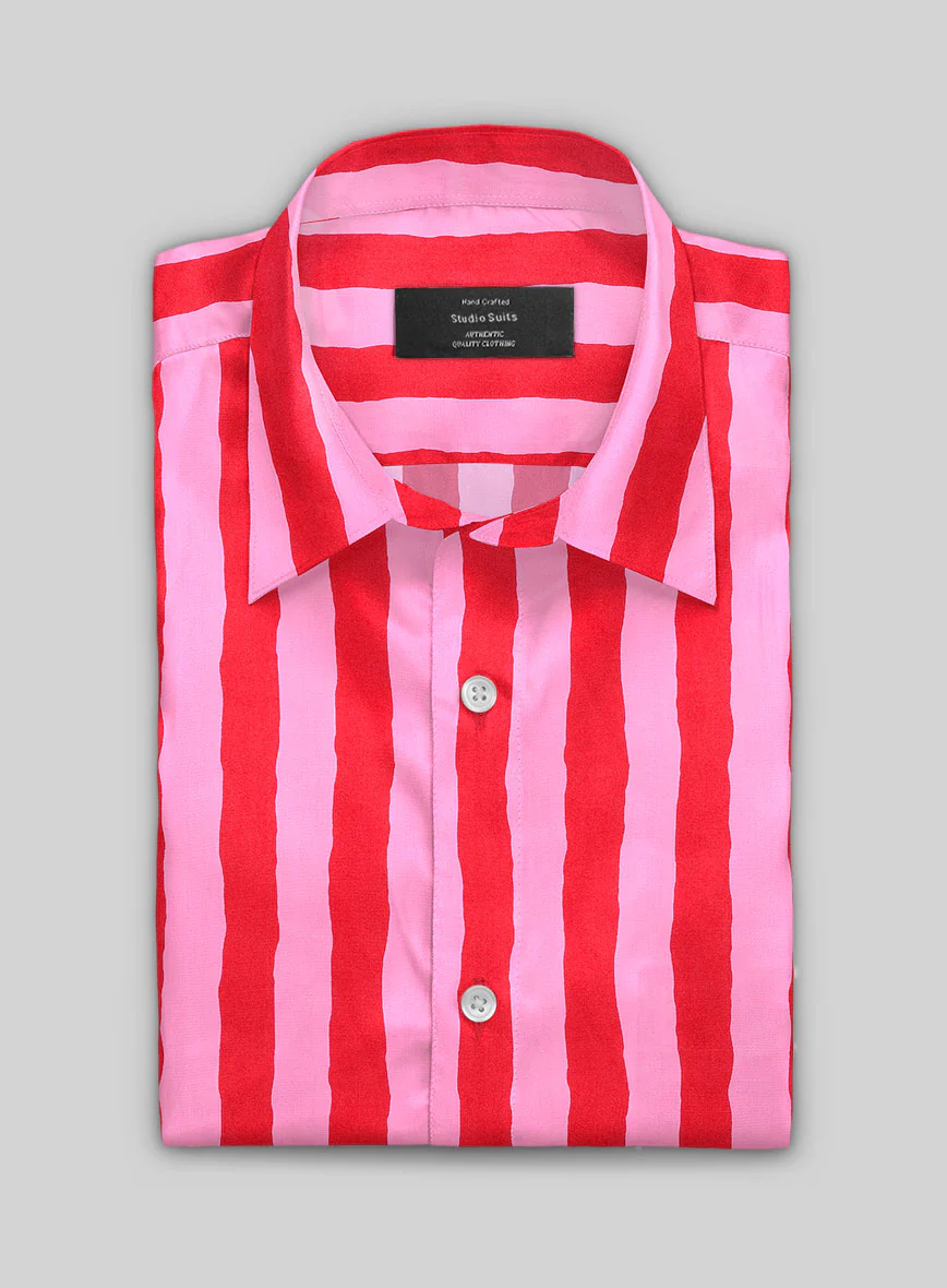 Rosso Blush Stripe Cotton Shirt - Image 2