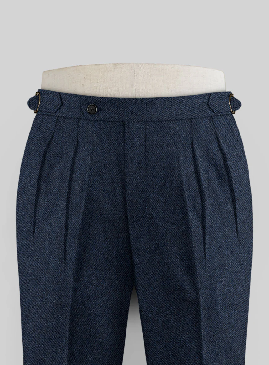 Royal Blue Denim Highland Tweed Trousers - Image 2