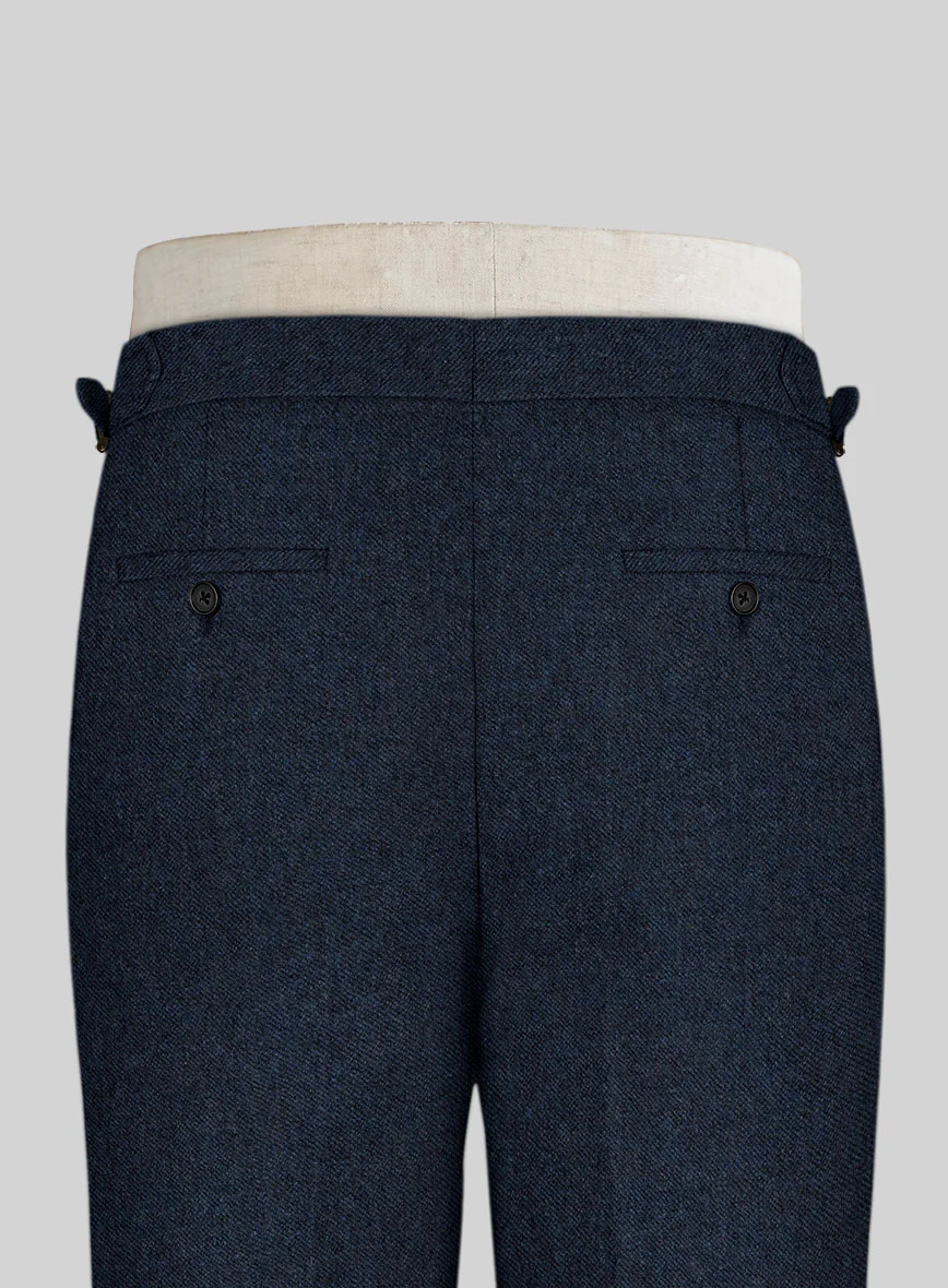 Royal Blue Denim Highland Tweed Trousers - Image 3