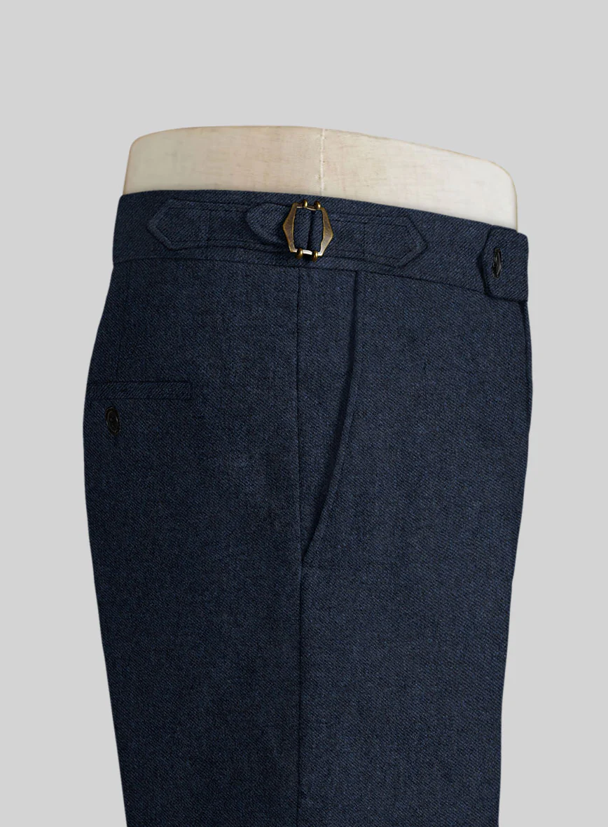 Royal Blue Denim Highland Tweed Trousers - Image 4