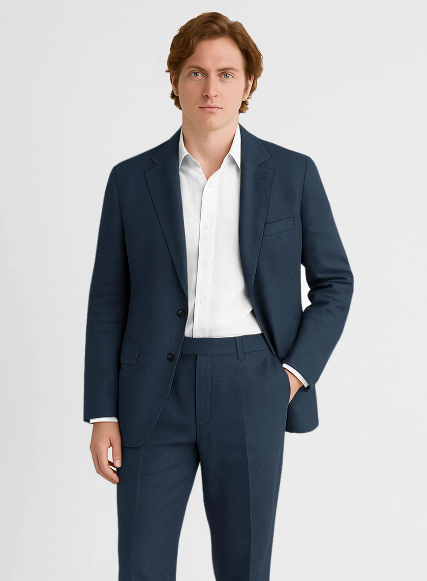 Royal Blue Feather Cotton Canvas Stretch Jacket - Image 2