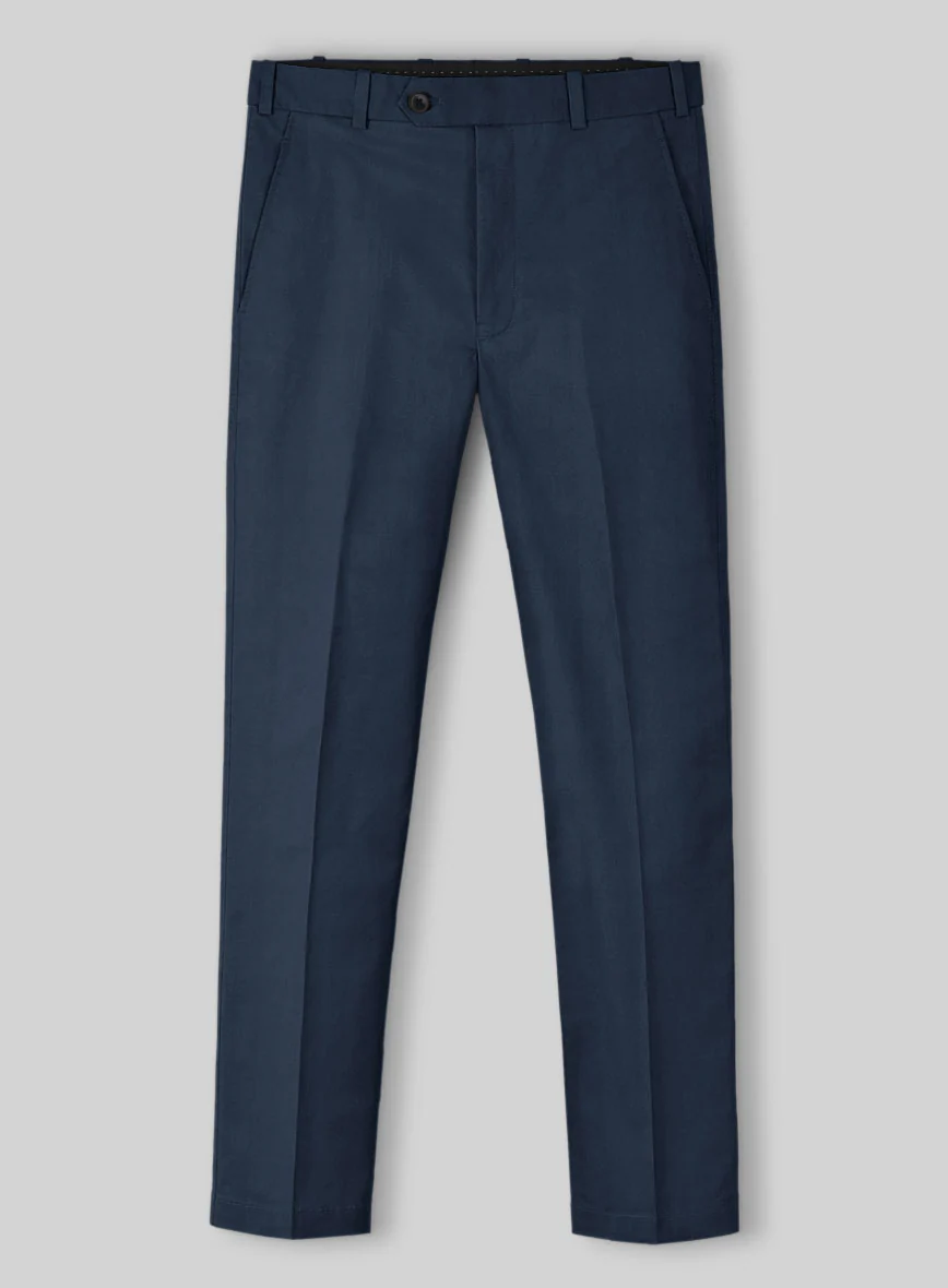 Royal Blue Feather Cotton Canvas Stretch Suit - Image 5