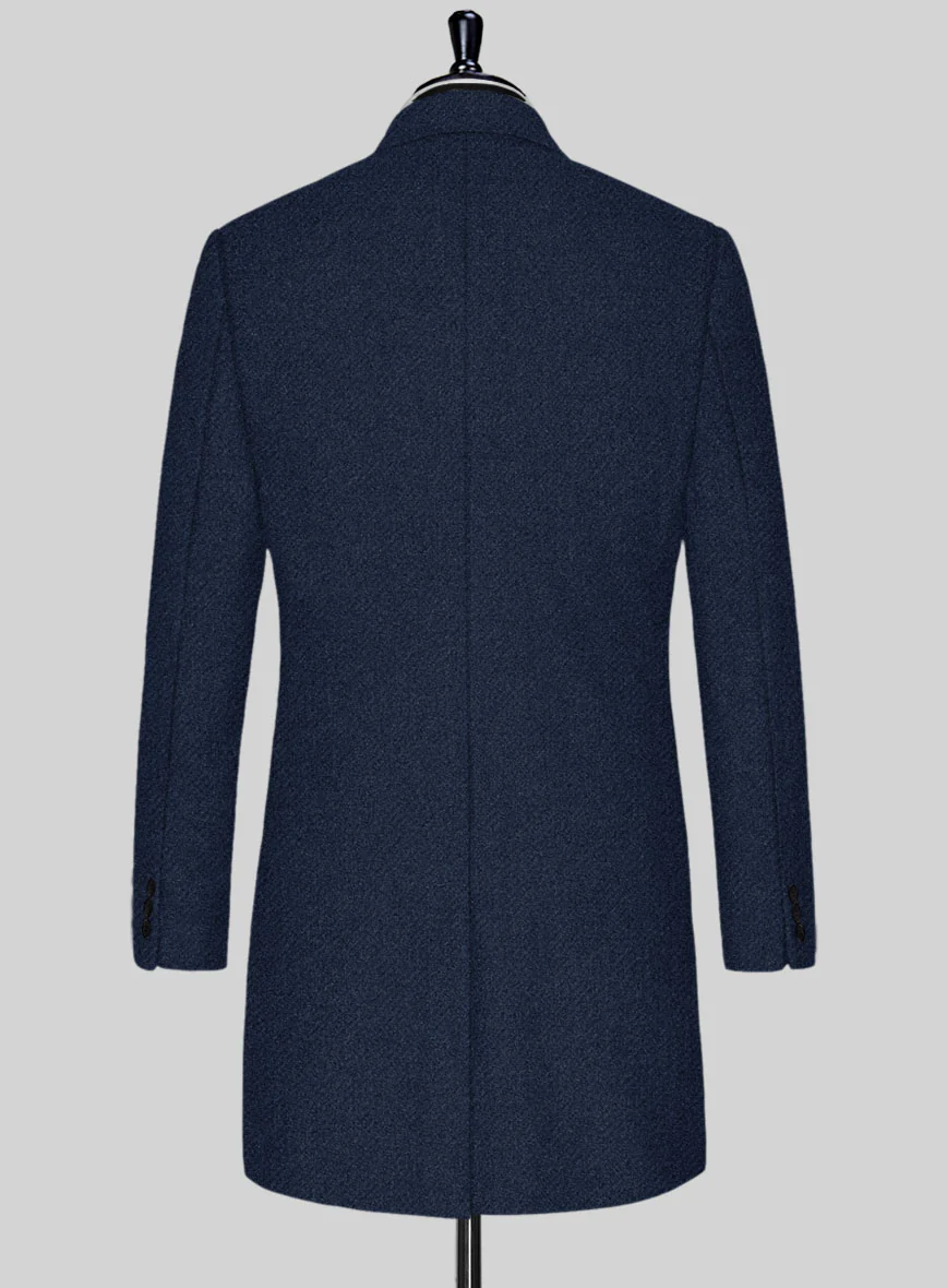 Royal Blue Heavy Tweed Overcoat - Image 3