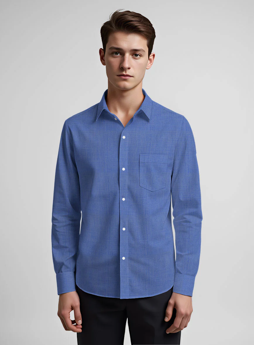 Royal Blue Organic Cotton Shirt - Image 2