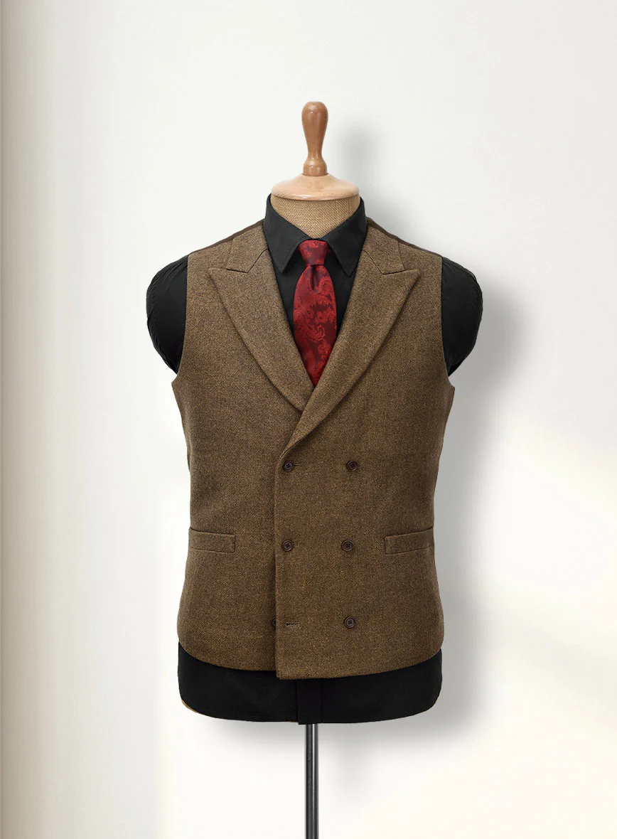 Royal Brown Heavy Tweed 3 Piece Suit - Image 2