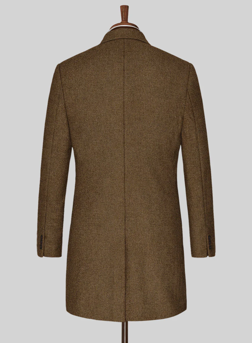 Royal Brown Heavy Tweed Overcoat - Image 2
