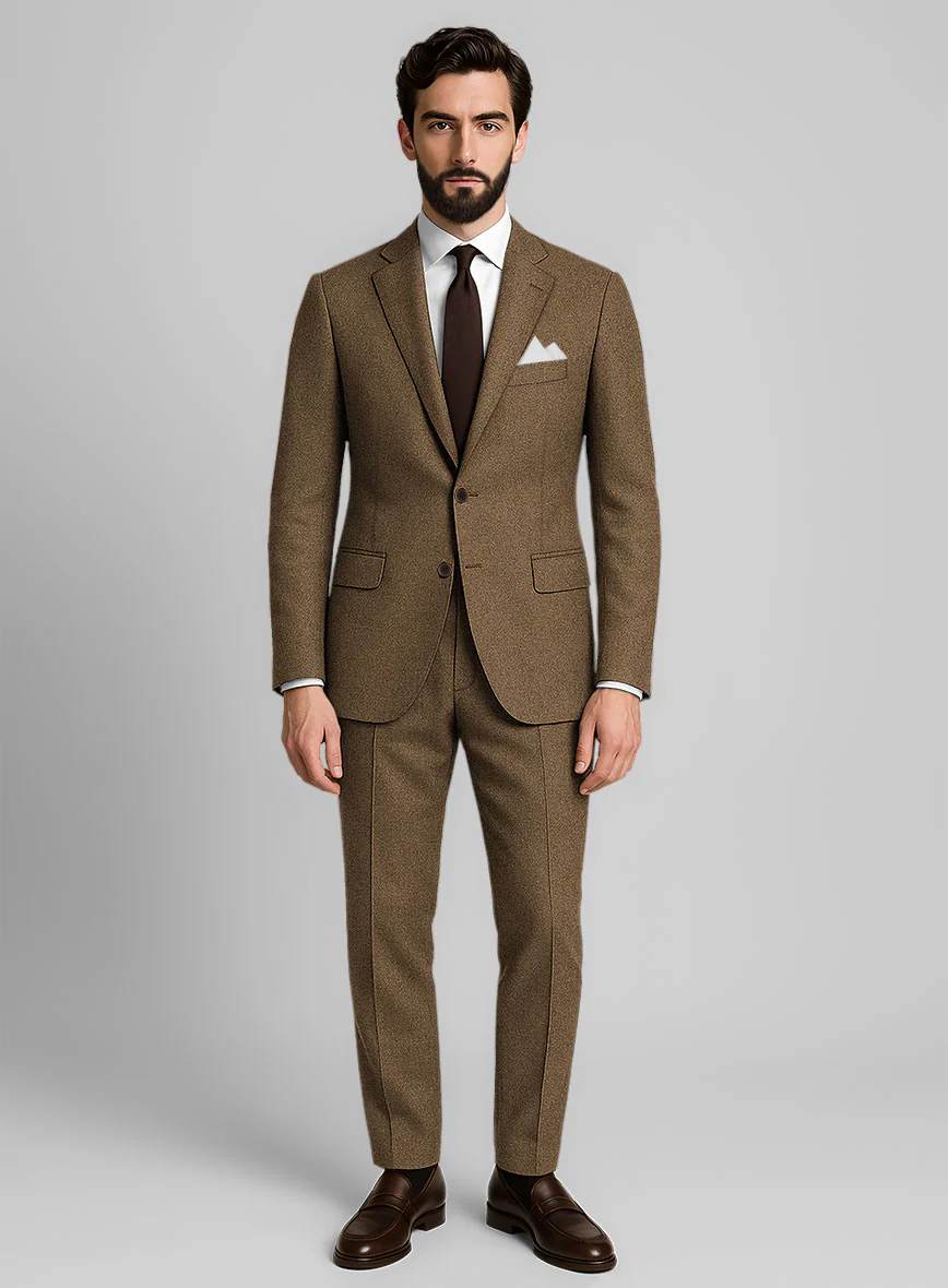 Royal Brown Heavy Tweed Suit - Image 2