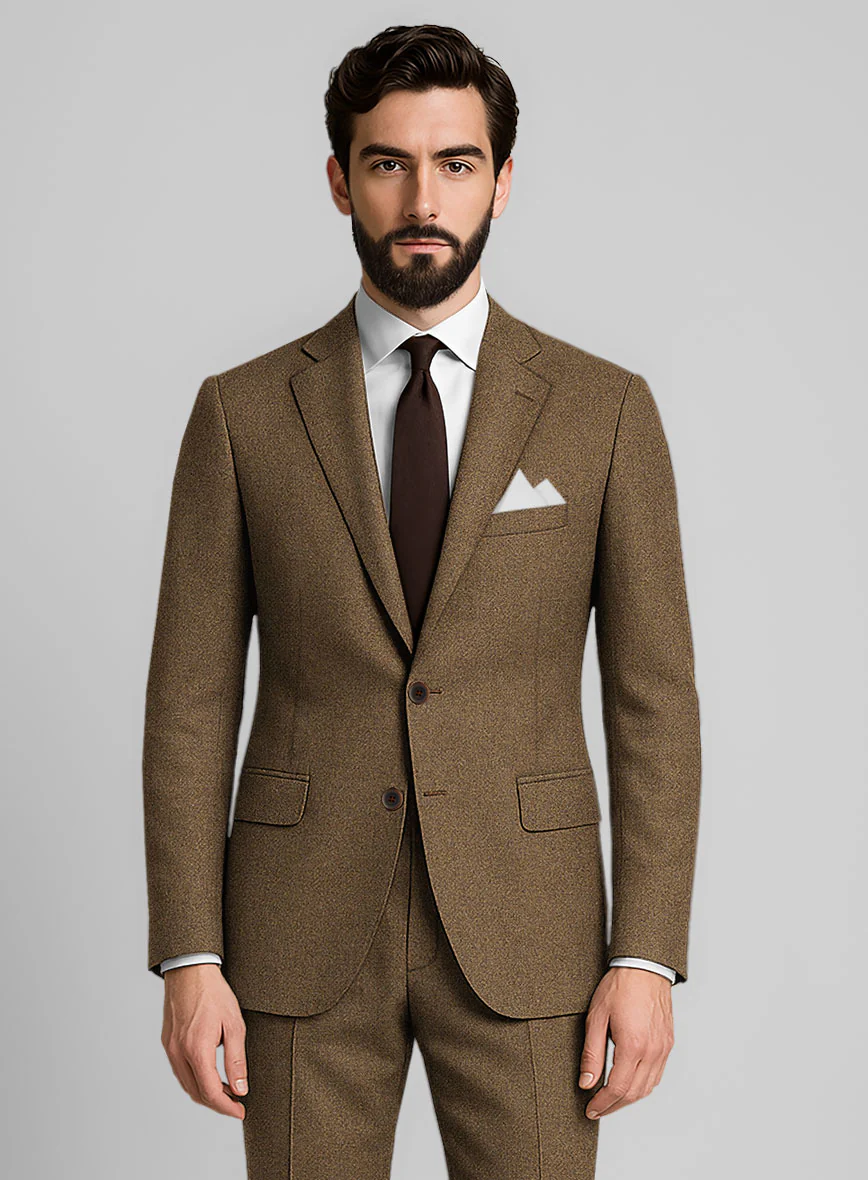 Royal Brown Heavy Tweed Suit - Image 4