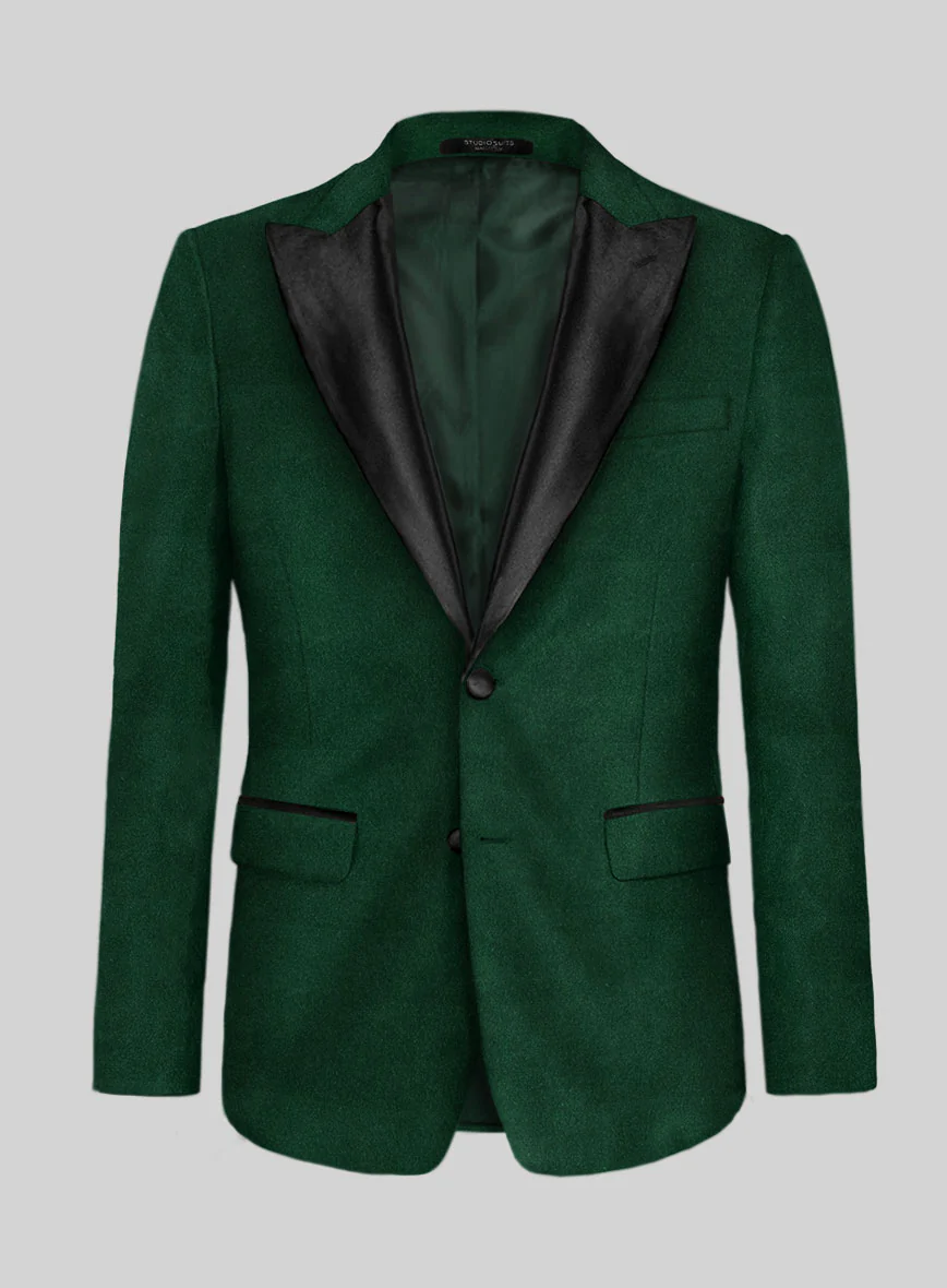 Royal Green Velvet Tuxedo Suit - Image 5