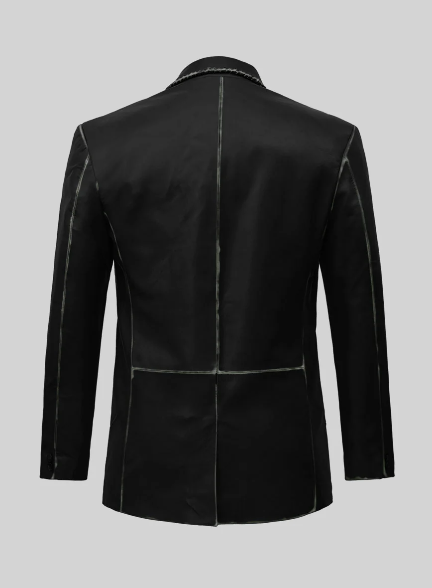 Rubbed Black Medieval Leather Blazer - Image 2